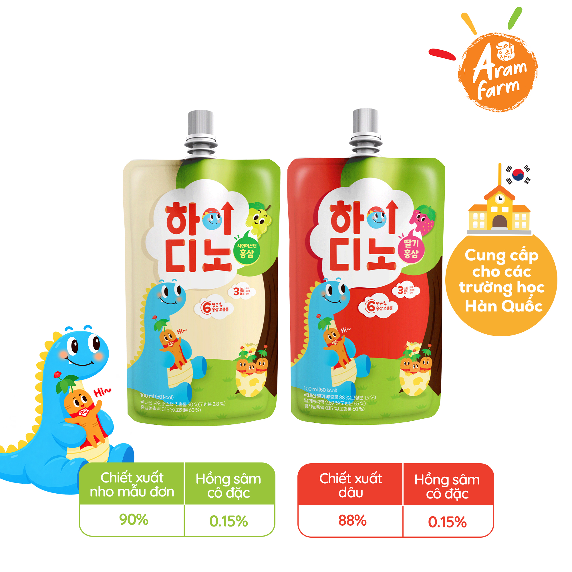 Nước hồng sâm Hi Dino các loại (100ml)