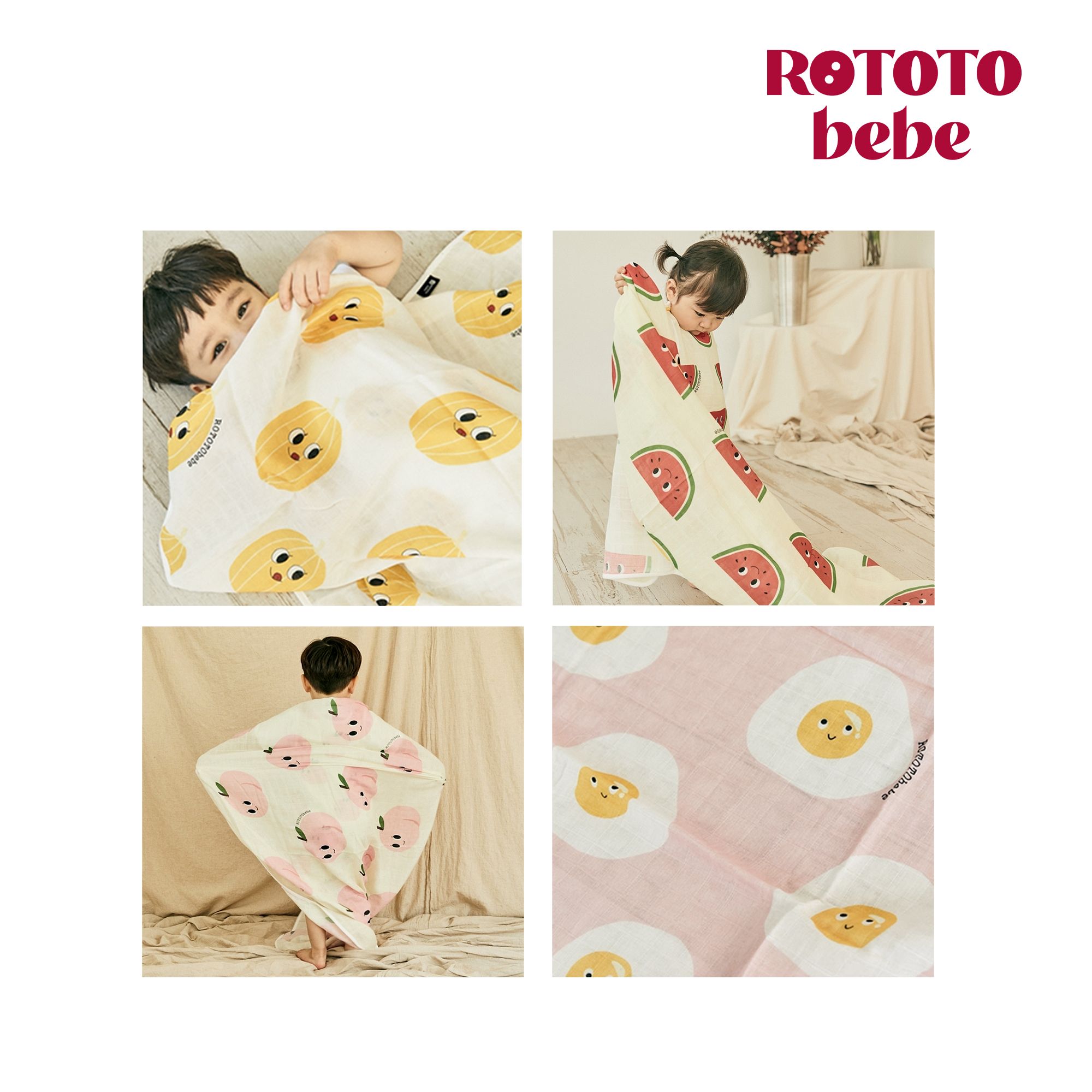 Chăn em bé sơ sinh Rototo Bebe chất liệu Ripple mỏng nhẹ