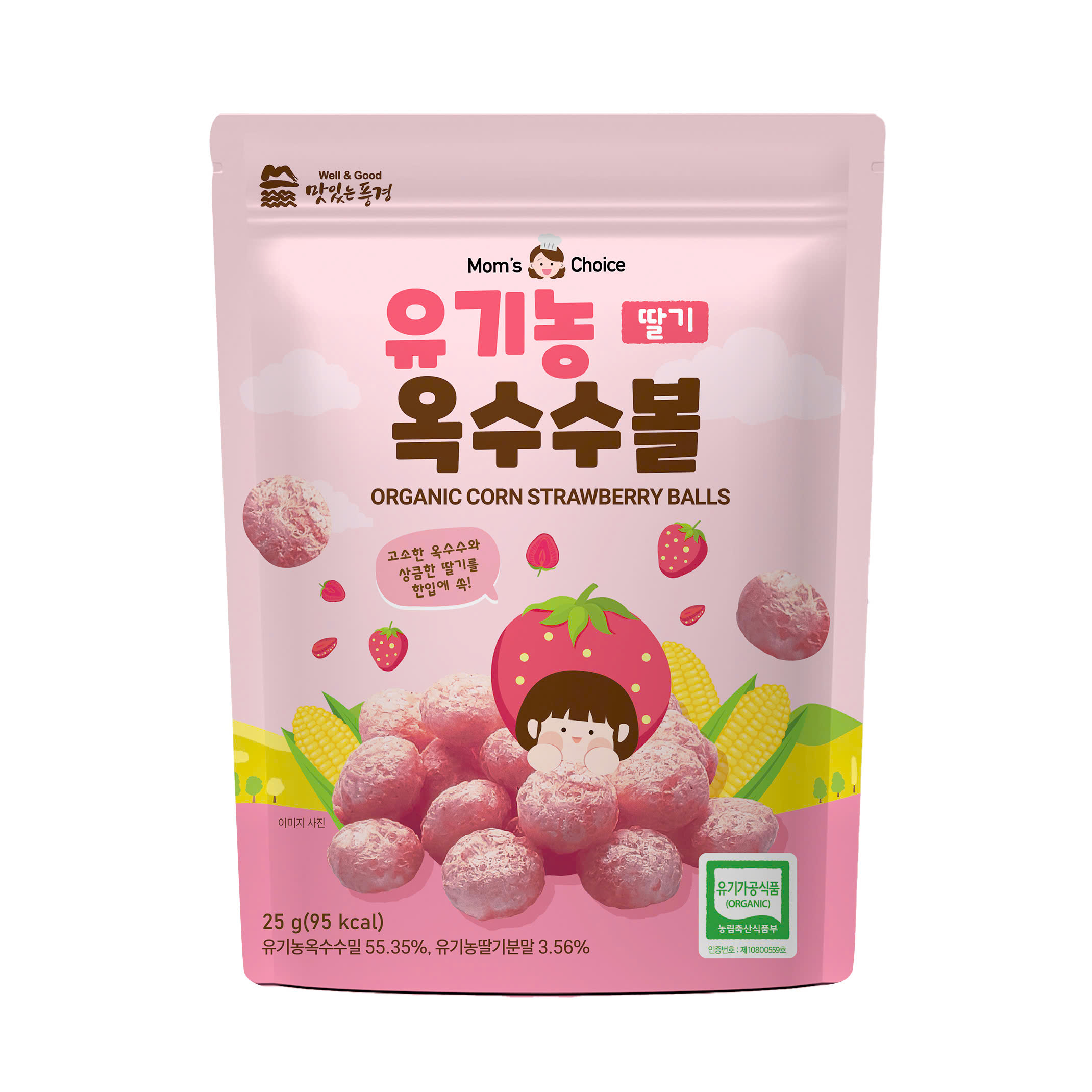 Bánh bi hữu cơ Mom's Choice (25g) - Vị Dâu