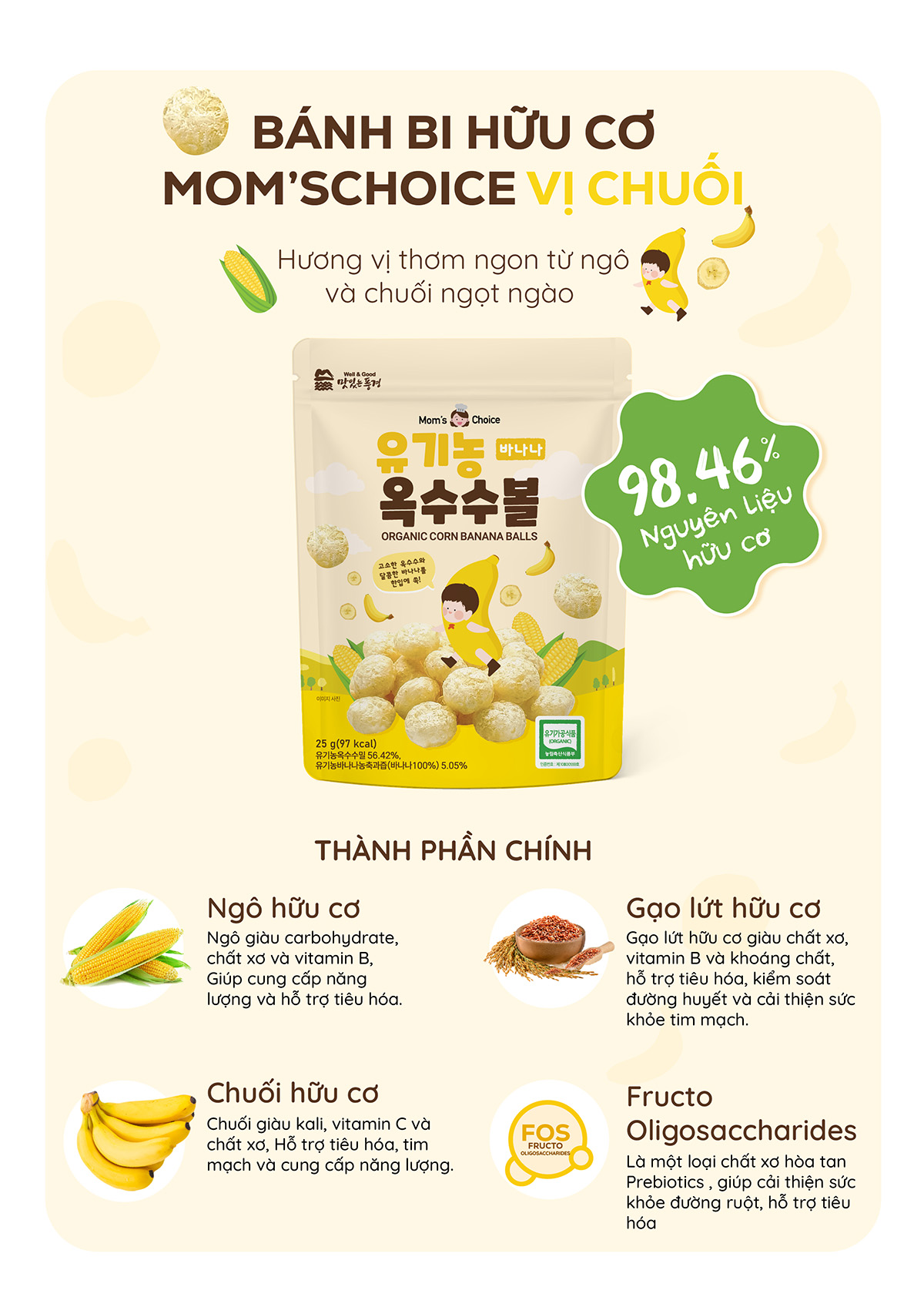 Bánh bi hữu cơ Mom's Choice (25g) - ảnh 4