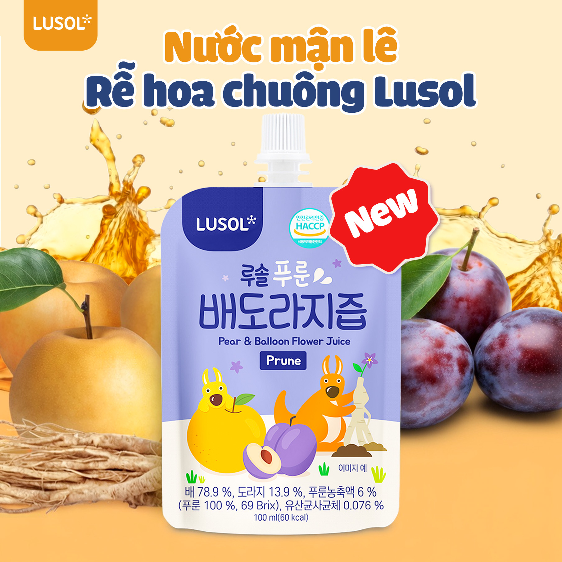 Nước mận lê rễ hoa chuông Lusol